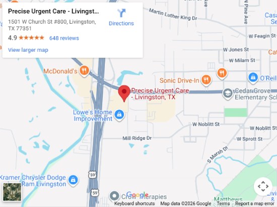 Directions From Your Location to Precise Urgent Care in Livingston, TX Directions From Your Location to Precise Urgent Care in Livingston, TX