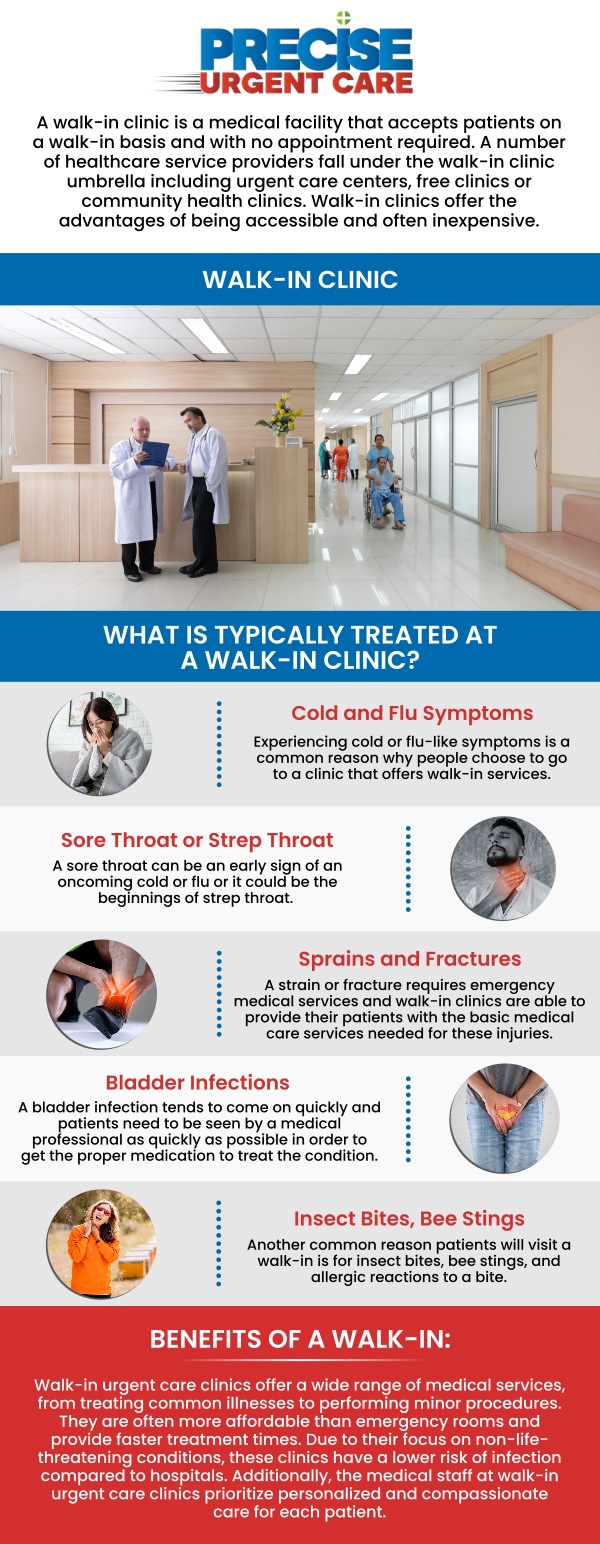 At Precise Urgent Care, we provide convenient walk-in services, allowing you to receive prompt medical care without the need for a scheduled visit. Whether you're dealing with a minor injury, illness, or need a routine check-up, our clinic offers fast, reliable treatment in a comfortable setting. Led by Dr. Rajan Popat, MD, our team is committed to delivering care quickly, ensuring you get the attention you need without the long wait times typically associated with emergency rooms. For more information, contact us or online check-in. We are conveniently located at 22545 State Highway 249 Suite 130, Houston, TX 77070.